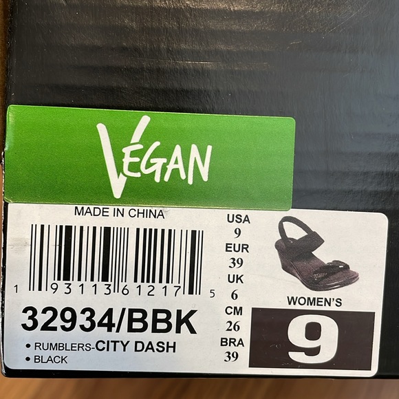 Skechers Cali Rumblers City Dash Slingback Wedge Sandals. Black. Size 9. NWT! - Picture 16 of 16